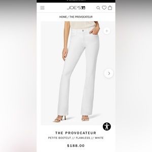 NWT Joe’s Jeans petite bootcut white jeans